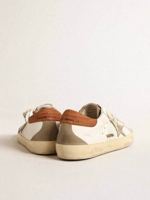 White Super-Star With Suede Star And Brown Leather Heel Tab Men Golden Goose Super-Star - Image 5