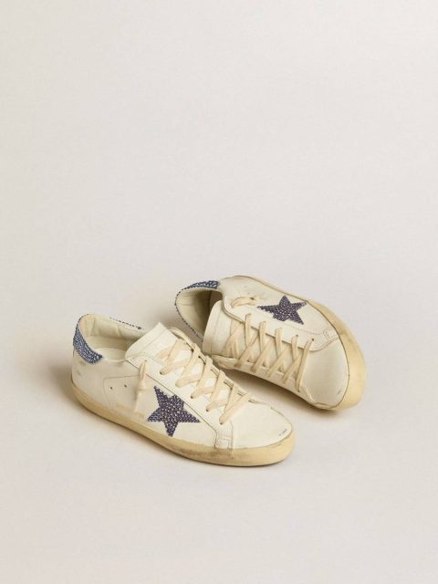 White Super-Star Women Women’s Super-Star Ltd With Suede Star And Heel Tab With Swarovski Crystals Golden Goose - Image 2