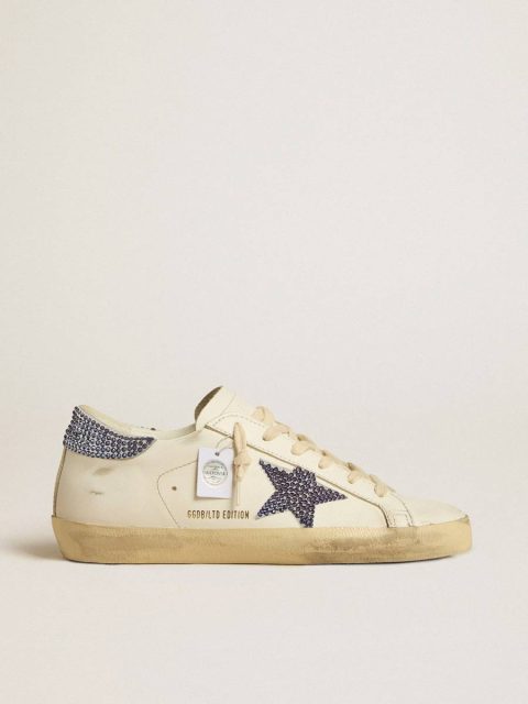 White Super-Star Women Women’s Super-Star Ltd With Suede Star And Heel Tab With Swarovski Crystals Golden Goose