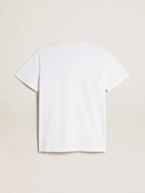 White T-Shirts & Tops Golden Goose Women Women’s White T-Shirt With Burgundy Star On The Front - Image 2