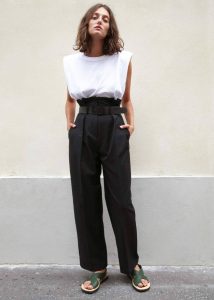 White The Frankie Shop Women Eva Padded Shoulder Muscle T-Shirt - White Tops - Image 2