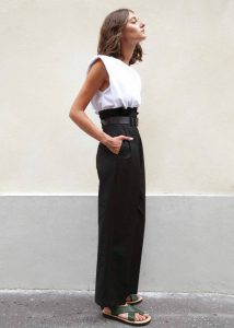 White The Frankie Shop Women Eva Padded Shoulder Muscle T-Shirt - White Tops - Image 5