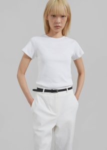 White The Frankie Shop Women Tops Kellen Baby Tee - White - Image 5