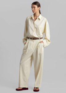 White Tops The Frankie Shop Jour Shirt - Cream Women - Image 2
