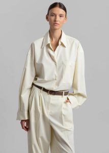 White Tops The Frankie Shop Jour Shirt - Cream Women