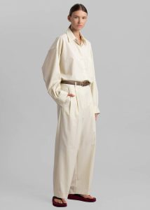White Tops The Frankie Shop Jour Shirt - Cream Women - Image 3