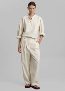 White Tops The Frankie Shop Jour Shirt - Cream Women - Image 4