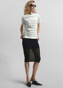 White Tops Women The Frankie Shop Jw Anderson Text Print T-Shirt - Ivory - Image 3