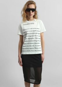 White Tops Women The Frankie Shop Jw Anderson Text Print T-Shirt - Ivory - Image 4