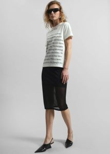 White Tops Women The Frankie Shop Jw Anderson Text Print T-Shirt - Ivory - Image 5