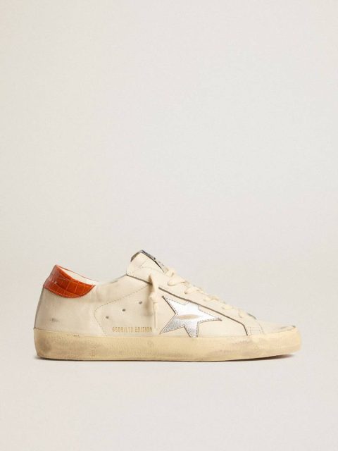 White Women Super-Star Ltd With Silver Leather Star And Croc-Print Leather Heel Tab Golden Goose Super-Star
