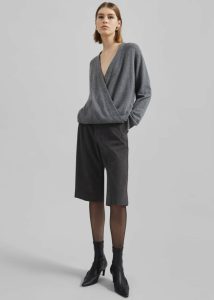 Women Albi Wrap Cardigan - Grey Knitwear Grey The Frankie Shop - Image 2