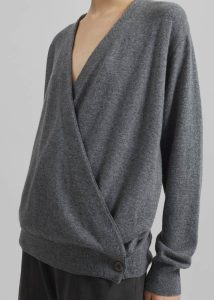 Women Albi Wrap Cardigan - Grey Knitwear Grey The Frankie Shop - Image 4