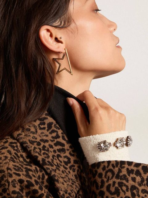 Women Antique Gold Golden Goose Jewelry Women's Star Antique Gold Color Pendant Earrings - Image 2