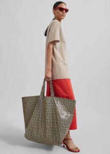 Women Bags Beige The Frankie Shop Oversized Tote - Black/Beige - Image 2