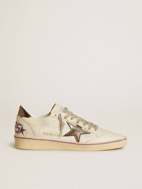 Women Ball Star Golden Goose Ball Star In Mesh And Leather With Metallic Leather Star And Heel Tab