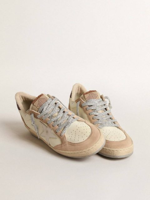 Women Ball Star Golden Goose Light Yellow Women's Ball Star Ltd With White Star And Burgundy Leather Heel Tab - Image 2