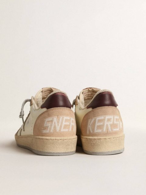 Women Ball Star Golden Goose Light Yellow Women's Ball Star Ltd With White Star And Burgundy Leather Heel Tab - Image 4