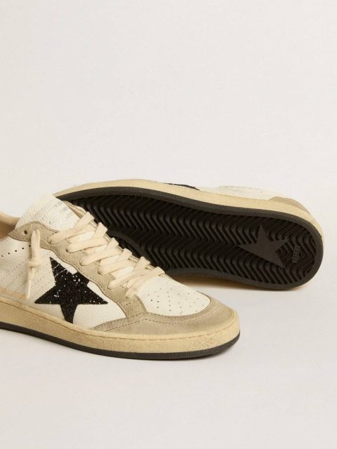 Women Ball Star In Nappa And Suede With Black Glitter Star And Heel Tab Ball Star Golden Goose - Image 3