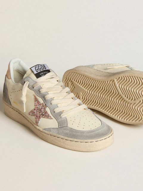 Women Ball Star In Nappa With Glitter Star And Metallic Heel Tab Golden Goose Ball Star - Image 3