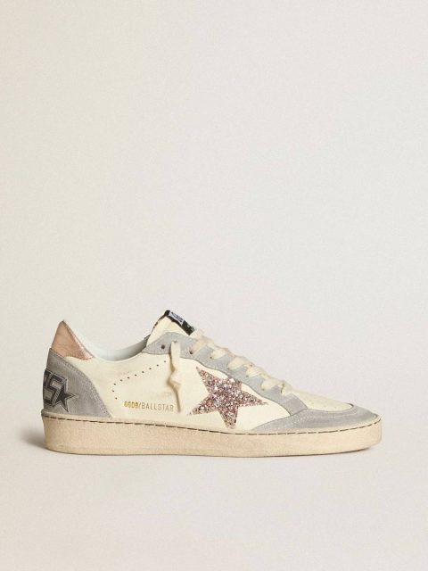 Women Ball Star In Nappa With Glitter Star And Metallic Heel Tab Golden Goose Ball Star