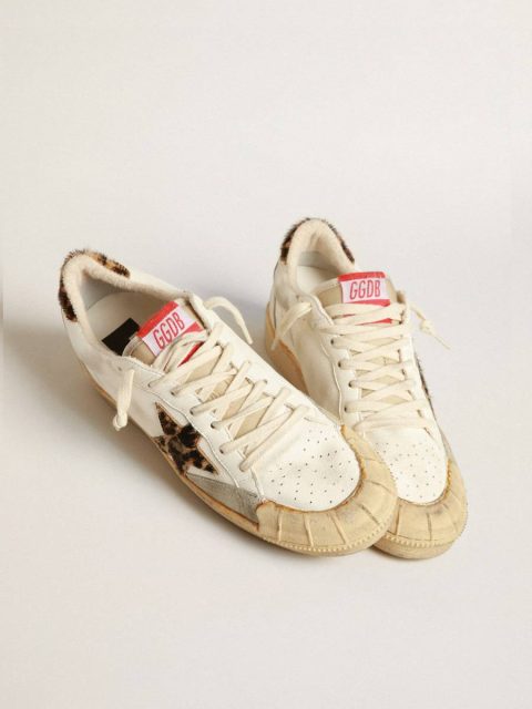 Women Ball Star In Nappa With Leopard-Print Pony Skin Star And Heel Tab Golden Goose Ball Star - Image 2