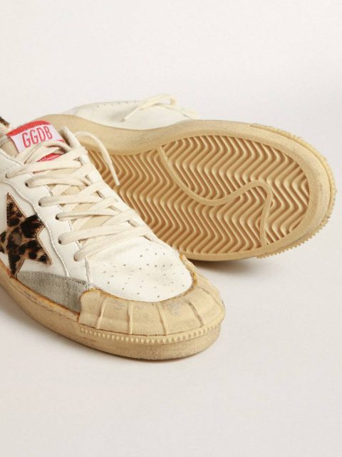 Women Ball Star In Nappa With Leopard-Print Pony Skin Star And Heel Tab Golden Goose Ball Star - Image 3