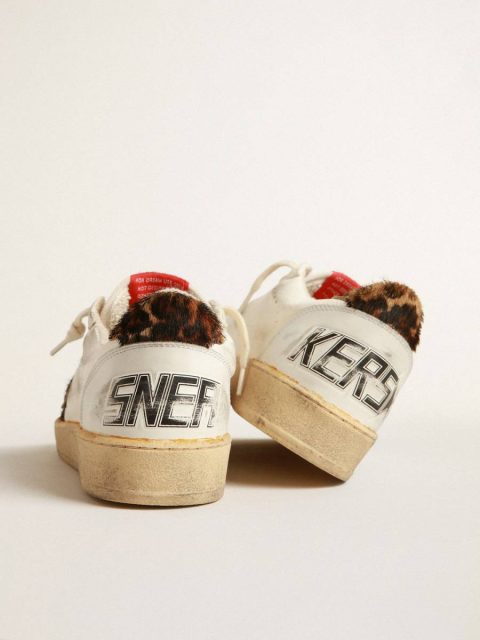 Women Ball Star In Nappa With Leopard-Print Pony Skin Star And Heel Tab Golden Goose Ball Star - Image 4