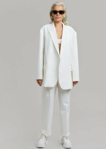 Women Bea Blazer - White White Outerwear The Frankie Shop - Image 2