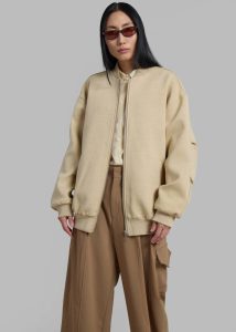 Women Beige Jura Cotton Bomber Jacket - Beige The Frankie Shop Outerwear