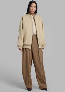 Women Beige Jura Cotton Bomber Jacket - Beige The Frankie Shop Outerwear - Image 5