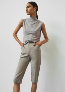Women Beige Salma Drop Back Blouse - Beige Tops The Frankie Shop - Image 2