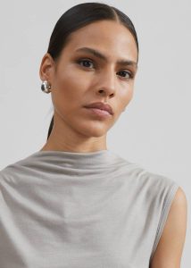 Women Beige Salma Drop Back Blouse - Beige Tops The Frankie Shop - Image 3