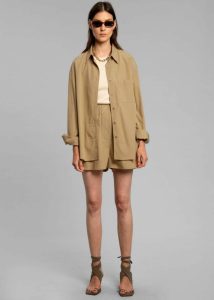 Women Beige Tops Lui Organic Cotton Shirt - Sahara The Frankie Shop - Image 3