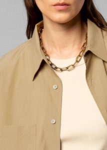 Women Beige Tops Lui Organic Cotton Shirt - Sahara The Frankie Shop - Image 5