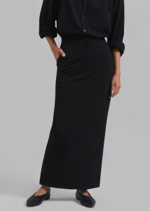Women Black Bottoms Hollis Back Slit Skirt - Black The Frankie Shop - Image 2