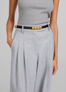 Women Black By Malene Birger Ounlo Leather Belt - Black Belts The Frankie Shop - Image 2