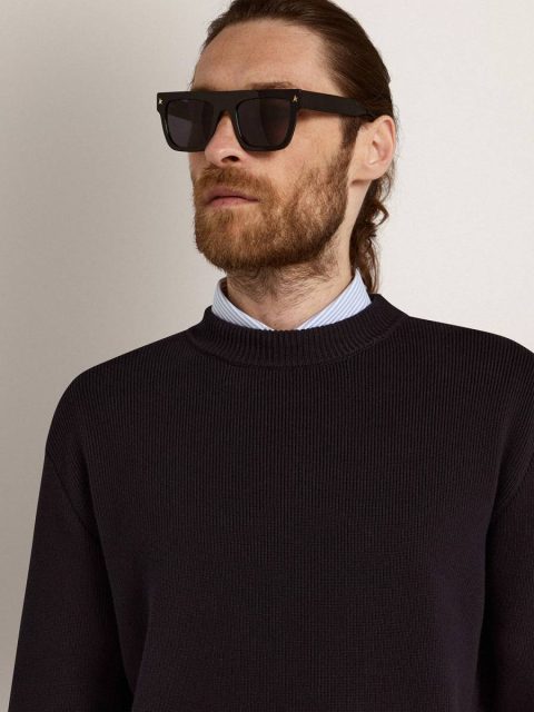 Women Black Sunglasses Square Sunglasses With Black Frame And Gold Details Golden Goose - Image 4
