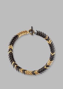 Women Black The Frankie Shop Bevza Burned Spikelet Necklace - Gold/Black Jewelry