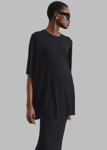 Women Black Tops Ella Boxy Tee - Black The Frankie Shop