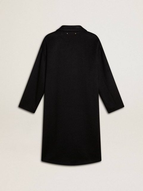 Women Black Women's Single-Breasted Black Cocoon Coat Coats & Jackets Golden Goose - Image 5