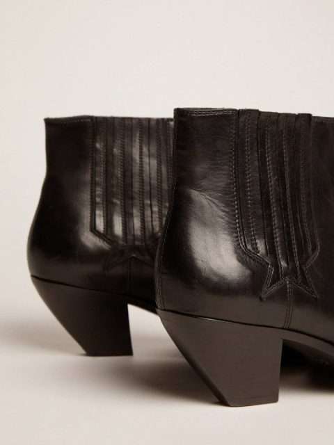 Women Black Women's Sunset Boots In Black Leather Golden Goose Boots - Image 4