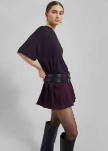 Women Blake Mini Pleated Skirt - Burgundy Red Bottoms The Frankie Shop