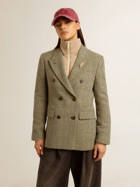 Women Blazers Golden Goose Sage Women's Double-Breasted Blazer In Shetland Wool - Image 3