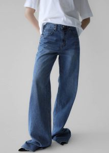 Women Blue Bottoms The Frankie Shop Cromer Jeans - Medium Wash - Image 2