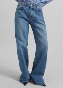 Women Blue Bottoms The Frankie Shop Cromer Jeans - Medium Wash - Image 5