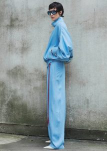 Women Blue Darkpark Phebe Chain Adorned Wide-Leg Pants - Light Blue Bottoms The Frankie Shop - Image 2