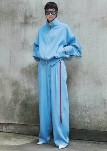 Women Blue Darkpark Phebe Chain Adorned Wide-Leg Pants - Light Blue Bottoms The Frankie Shop - Image 3