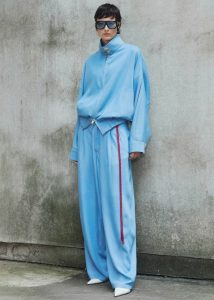 Women Blue Darkpark Phebe Chain Adorned Wide-Leg Pants - Light Blue Bottoms The Frankie Shop - Image 4
