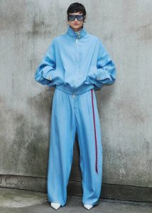 Women Blue Darkpark Phebe Chain Adorned Wide-Leg Pants - Light Blue Bottoms The Frankie Shop - Image 5
